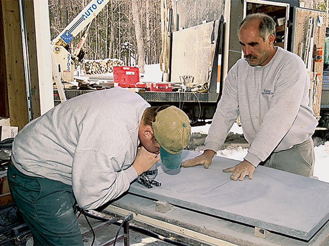 Vermont Soapstone's experienced installation teams custom cut right at your location to ensure a perfect fit.