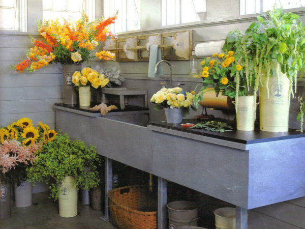 Oversized potting sink and counter by Vermont Soapstone.